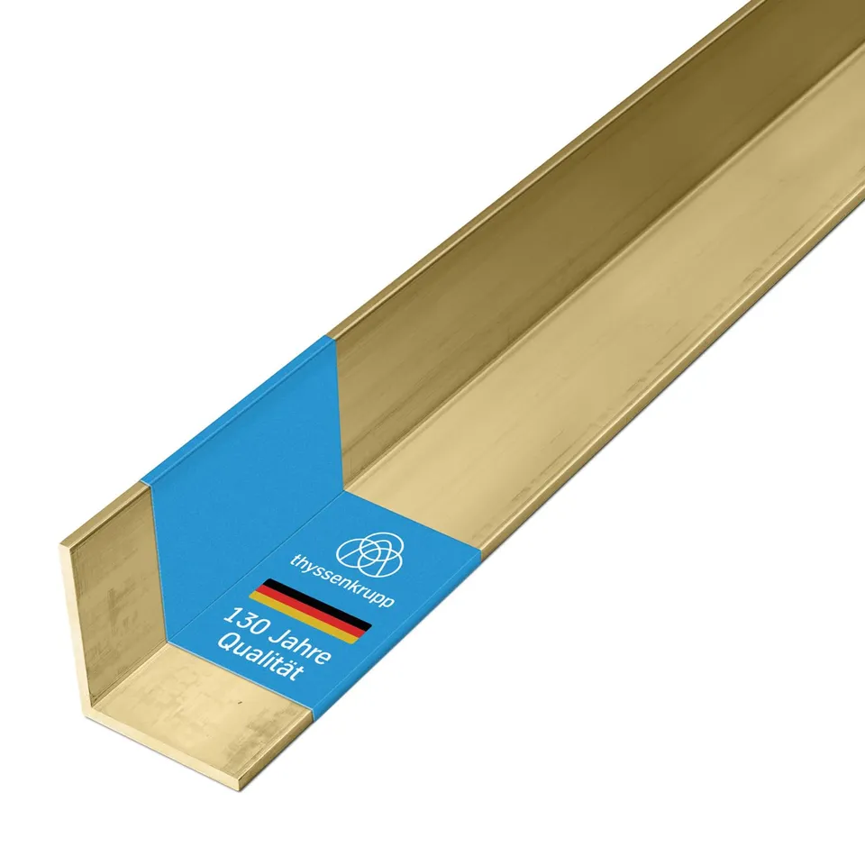 thyssenkrupp Aluminum Winkelprofil Messing 20x20x2 1000mm
