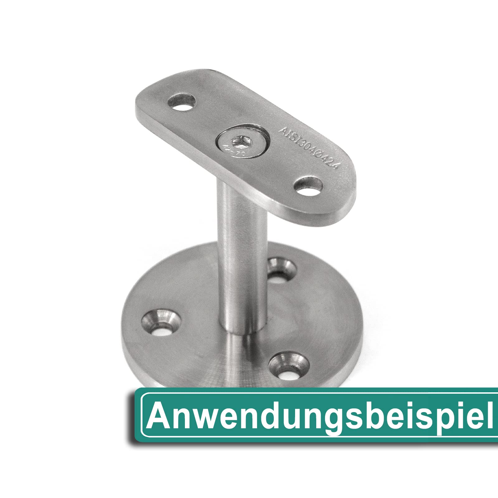 PRIOstahl Geländerbau Anschraubplatte 42,4 mm Edelstahl V2A 64x24 mm