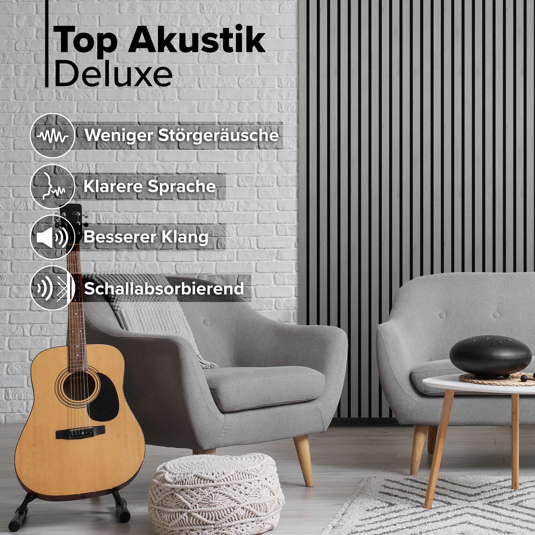 Hexim Akustikpaneele Musterstück Grey Oak 200x305 mm