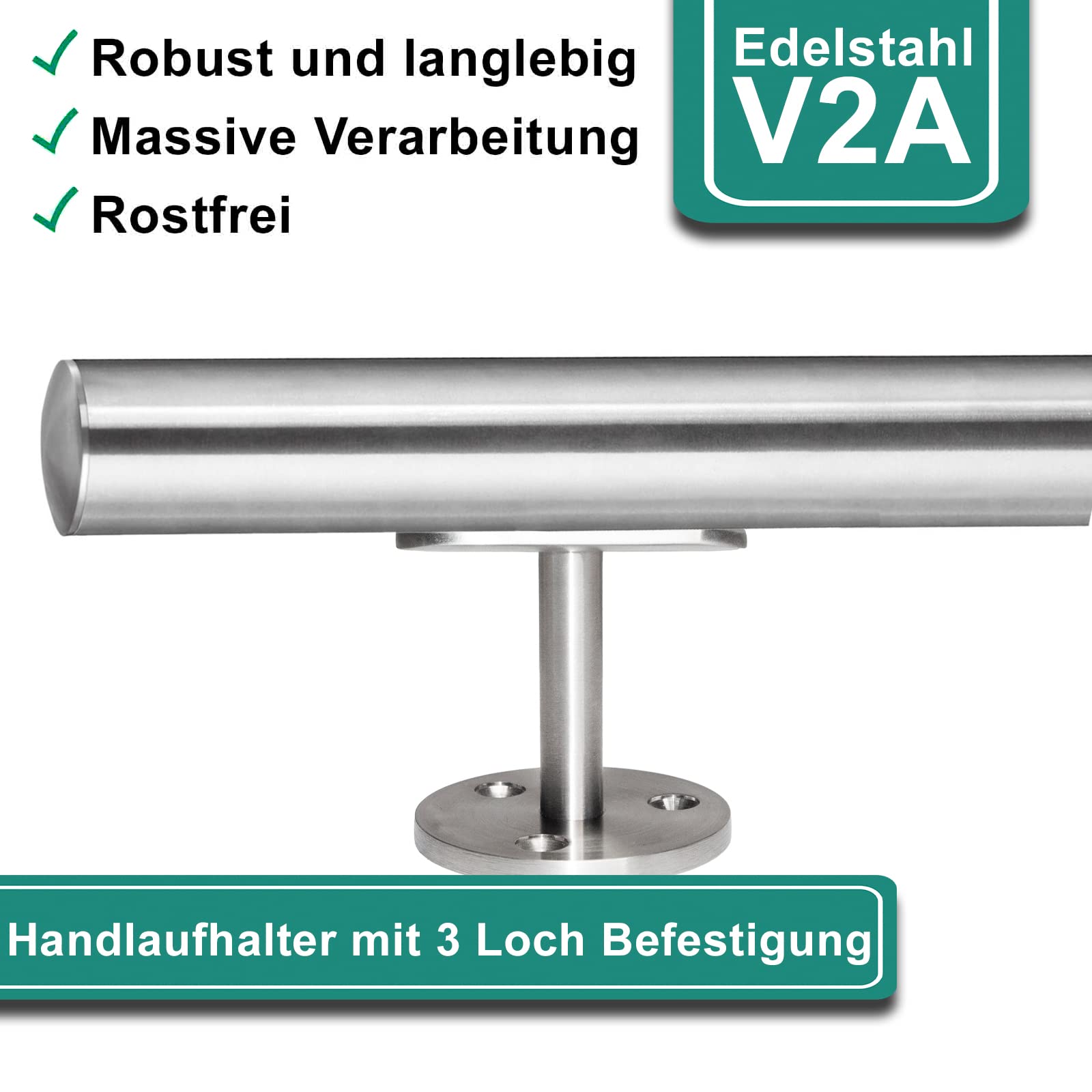 PRIOstahl Geländerbau Handlaufhalter 42,4 mm Edelstahl 1 Stück