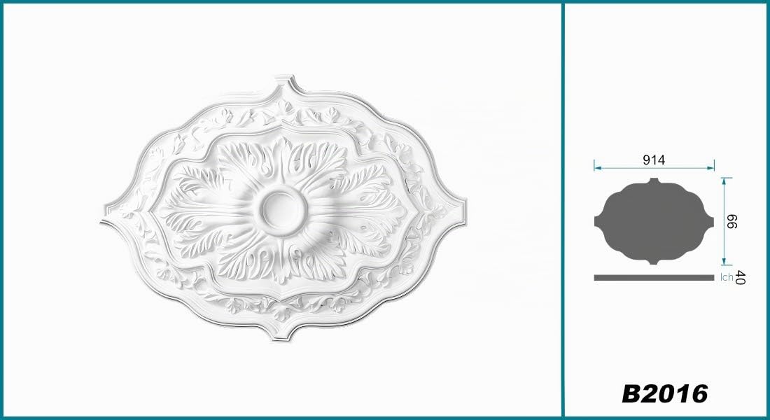 Hexim B2016 Deckenrosette Stuck 914x660mm Weiß PU