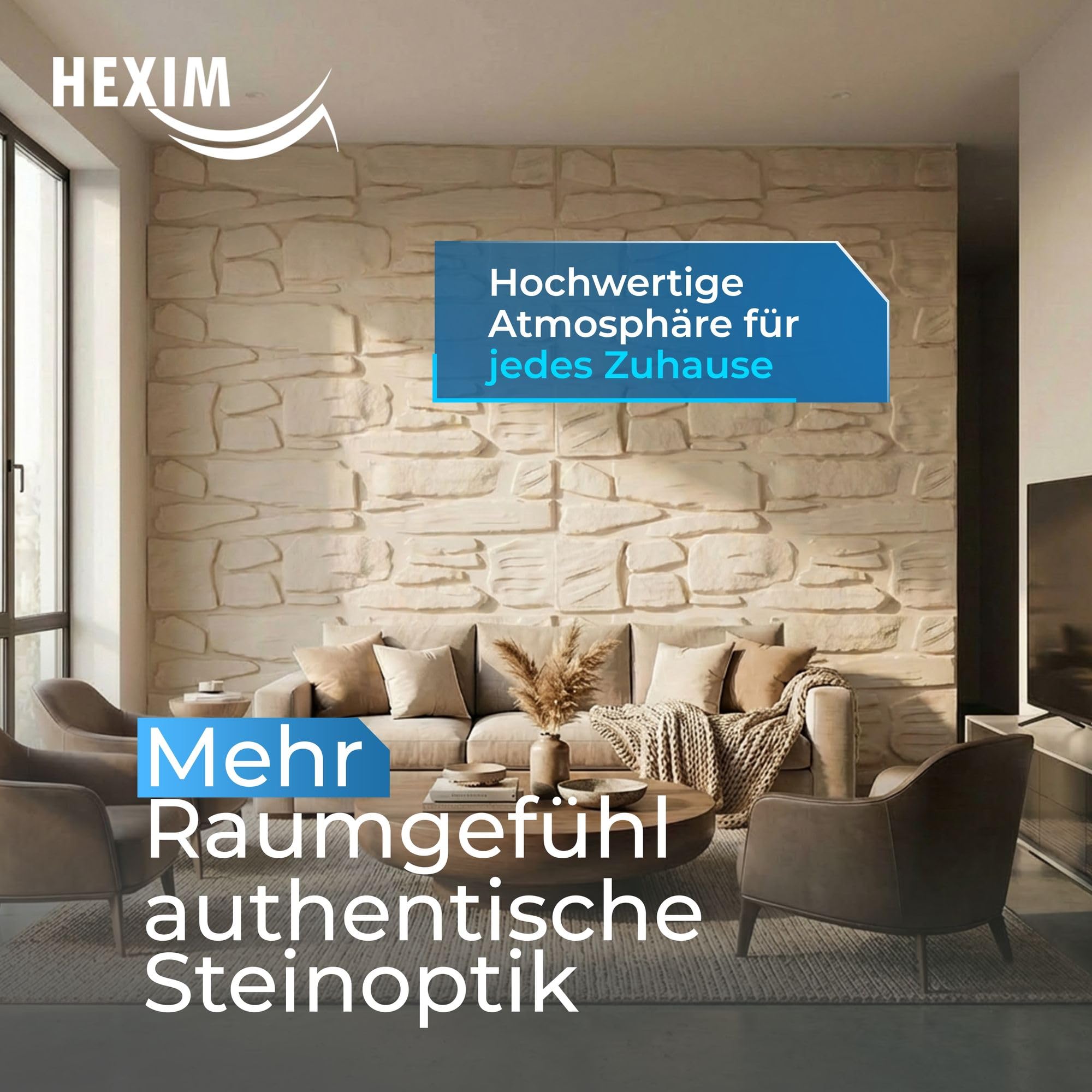 Hexim FP110 Fassadenpaneele Steinoptik Weiß 0,61m²