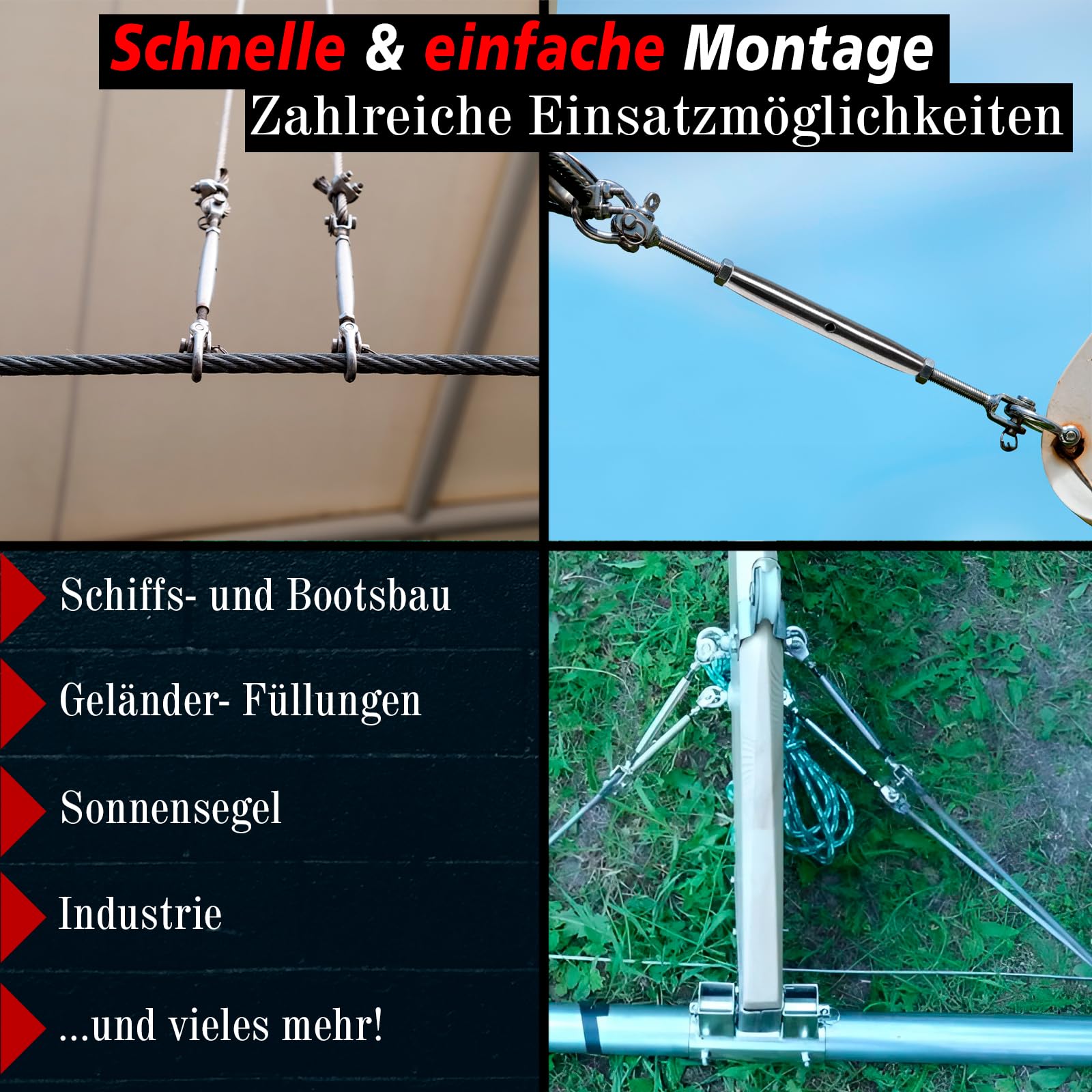 PRIOstahl Geländerbau Wantenspanner M8 Gabel Edelstahl V4A
