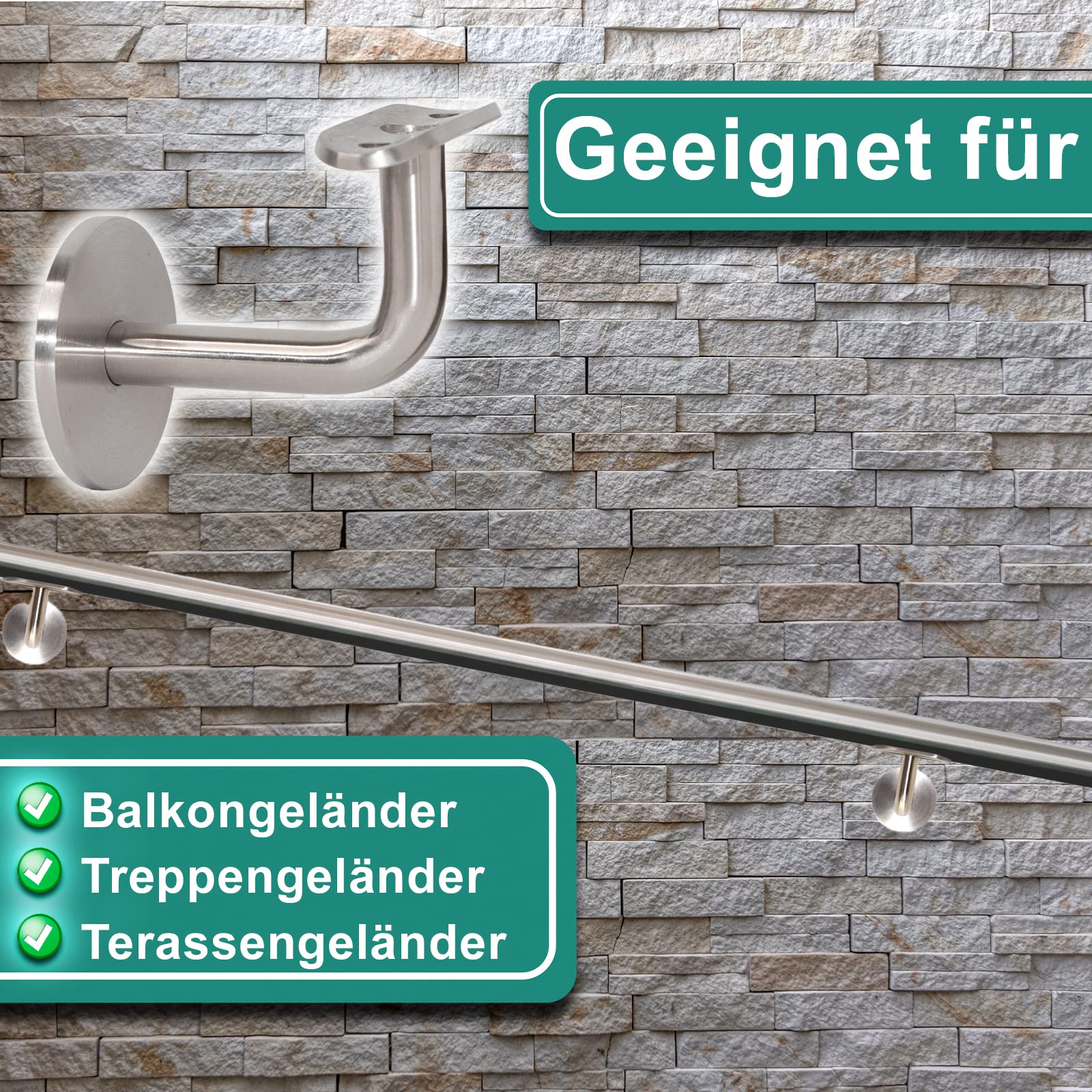 PRIOstahl Handlaufhalter 42,4mm Edelstahl V2A 4 Stück