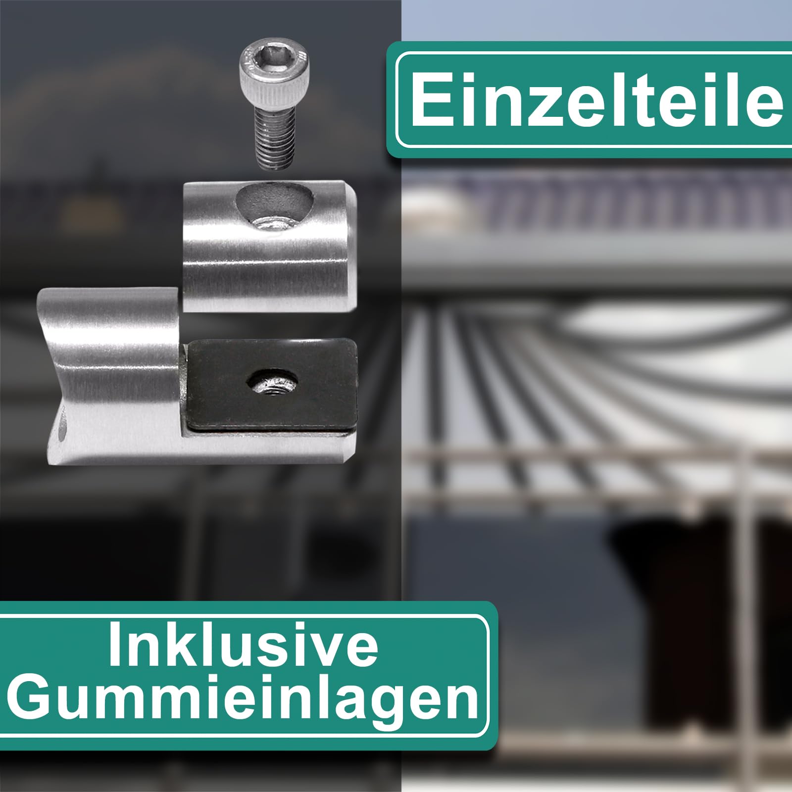 PRIOstahl Blechhalter Klemmhalter Ø 42,4 mm V2A 10 Stück