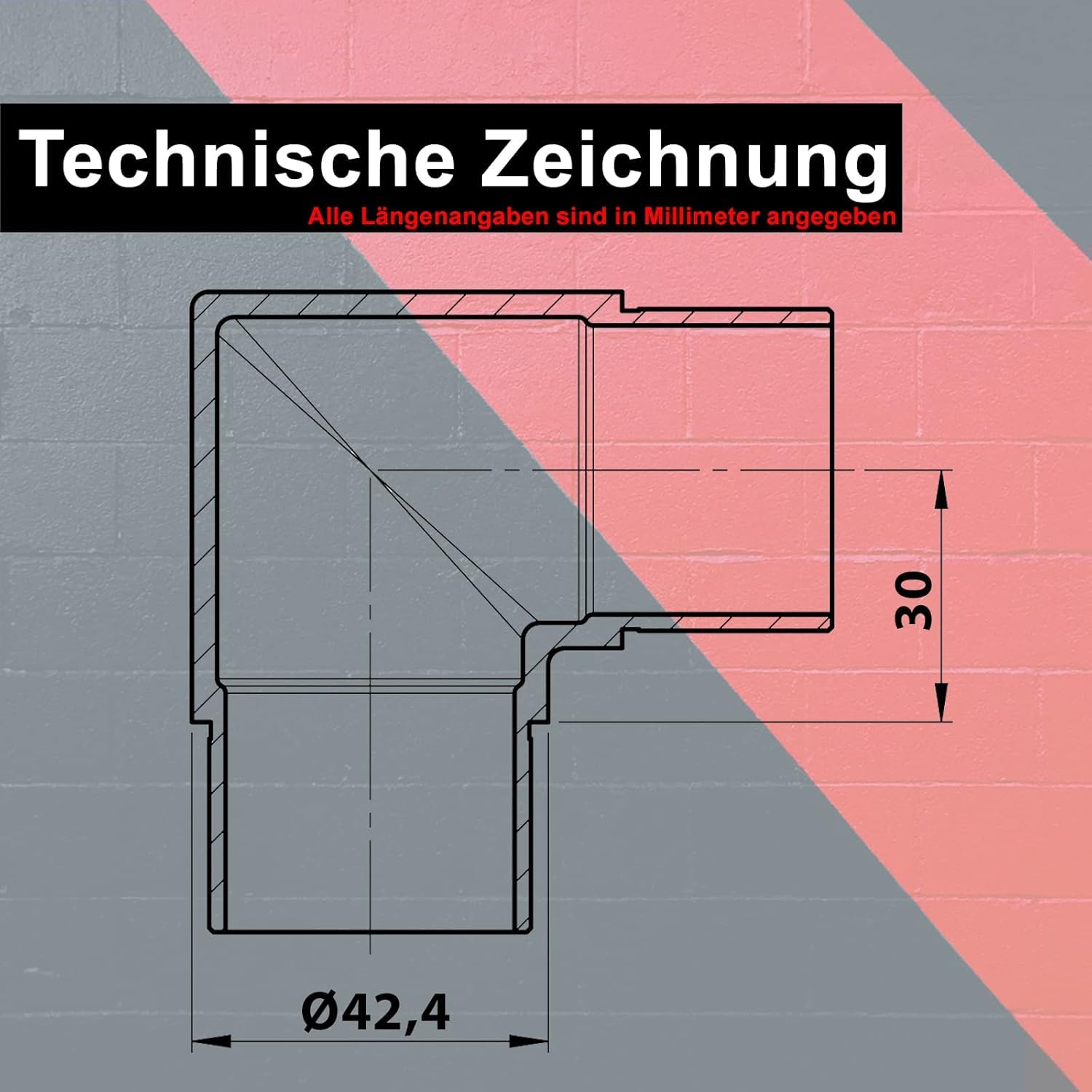 PRIOstahl Geländerbau Eckbogen 90° 42,4mm V2A 4 Stück