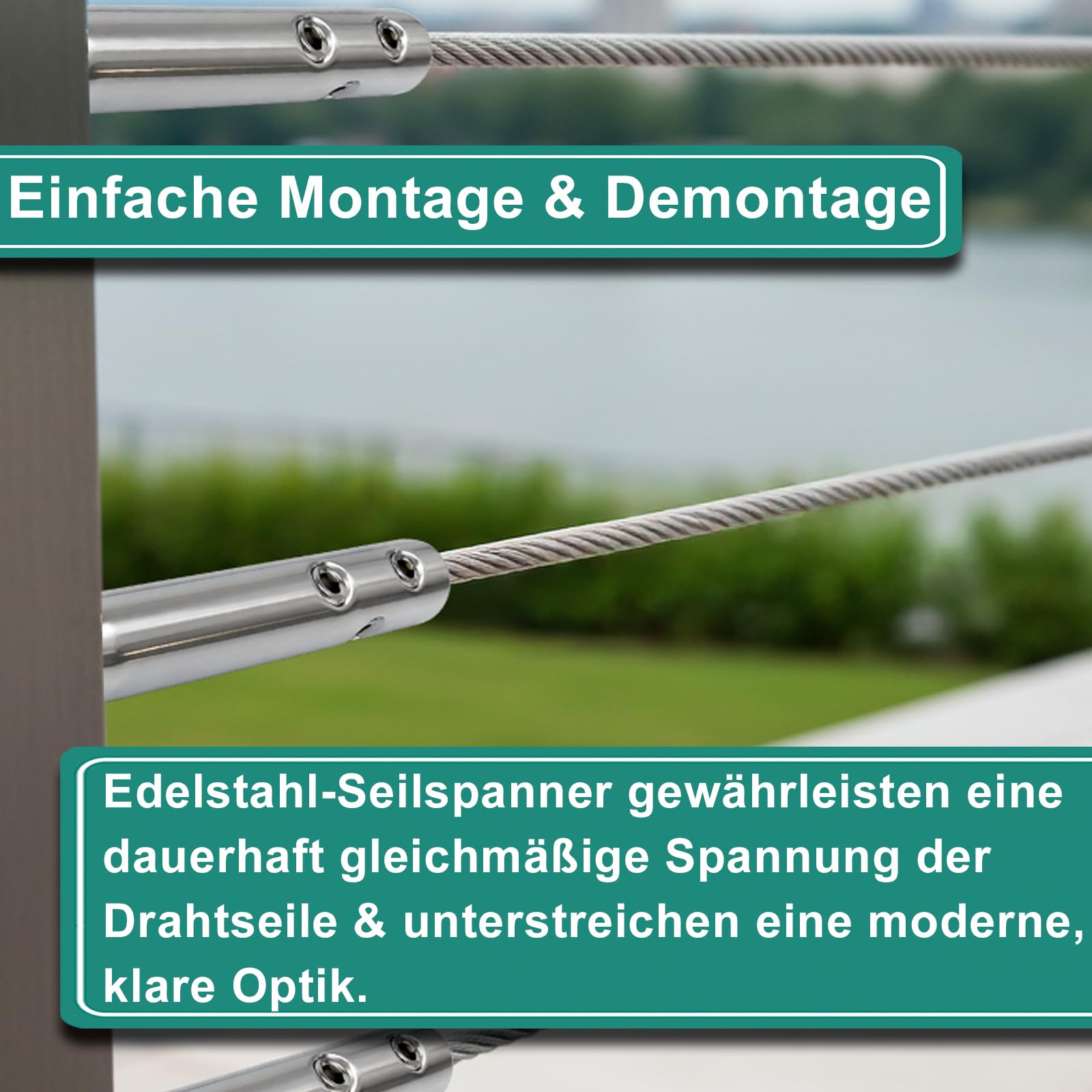 PRIOstahl Seilspanner 3-4mm Edelstahl V4A 4 Stück