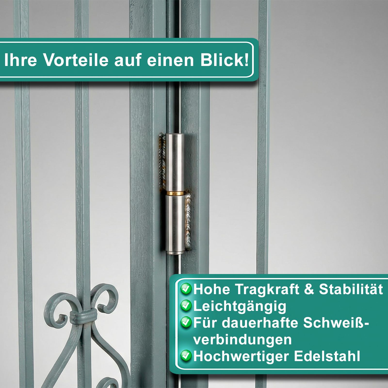 PRIOstahl Anschweißscharnier 6x60mm V2A 4 Stück Schwerlast