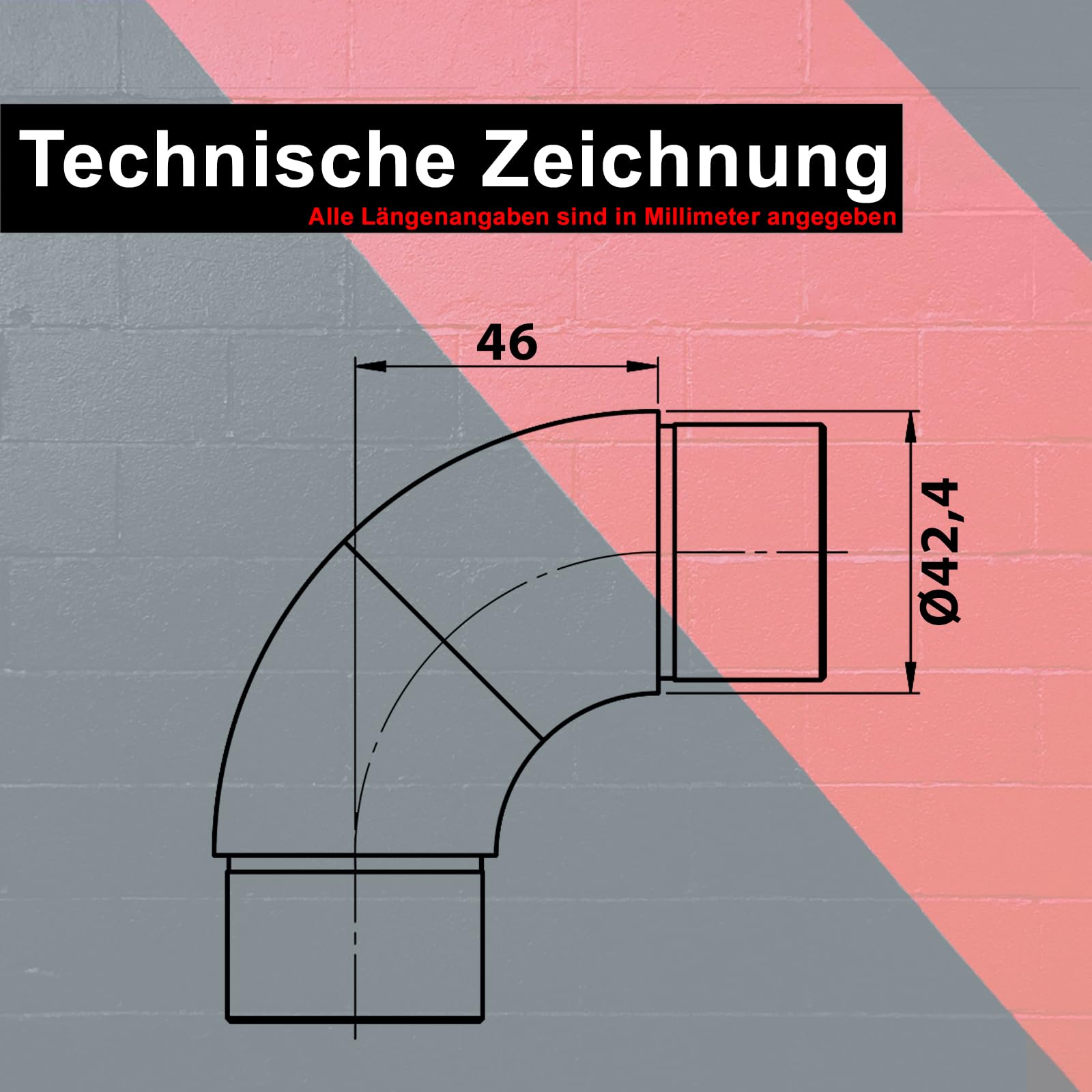 PRIOstahl Geländerbau Rohrbogen Ø 42,4 mm Edelstahl V2A 1 Stück