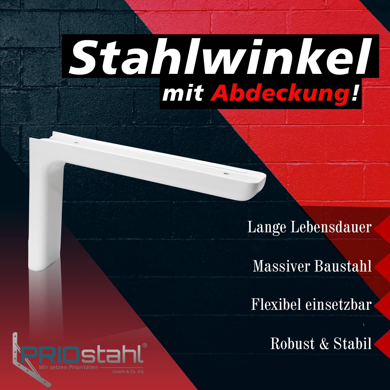 PRIOstahl Regalträger 80x120mm Weiß 1 Stück 15kg