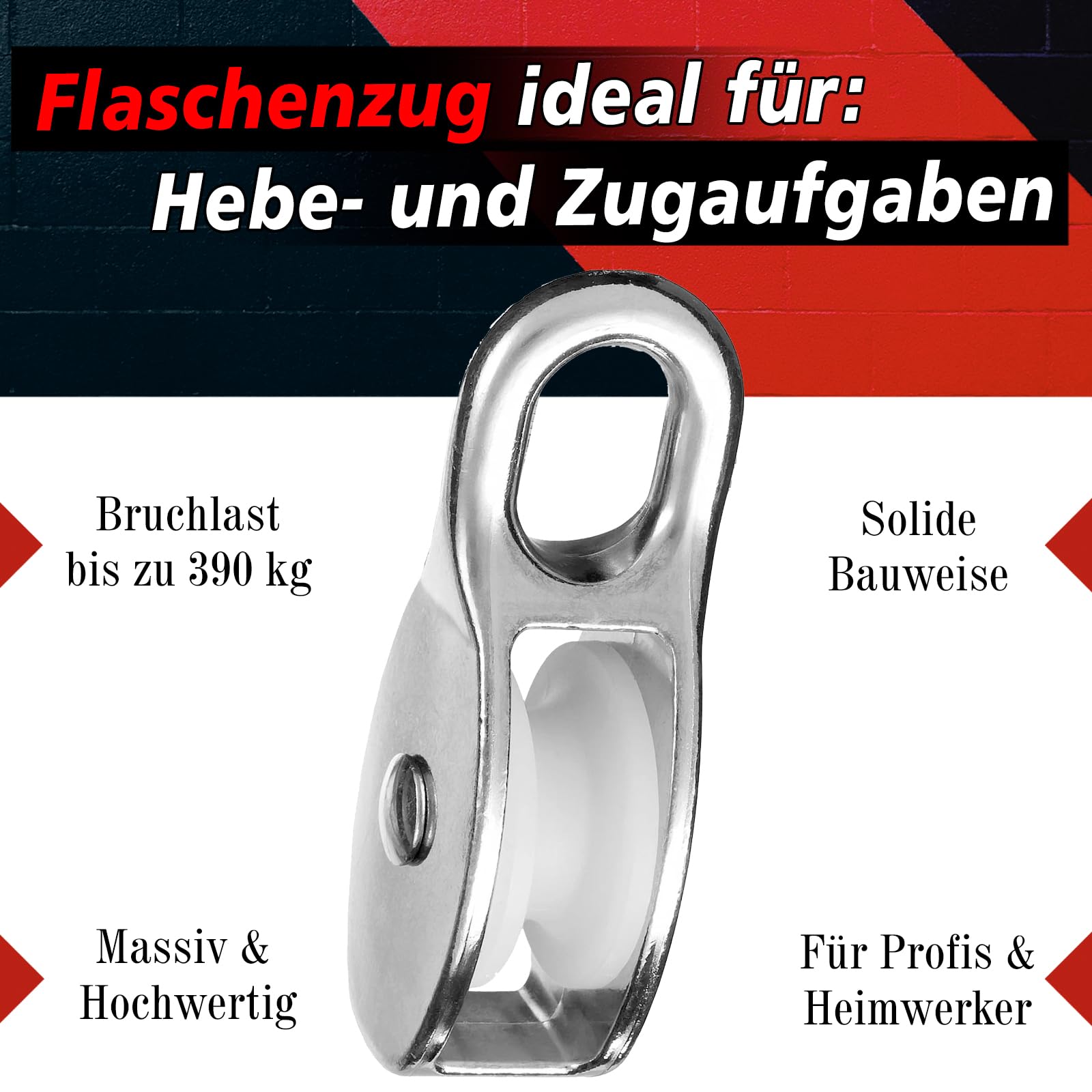 PRIOstahl Seilrolle 15 mm einfach Zink 4 Stück für Seil Ø5 mm