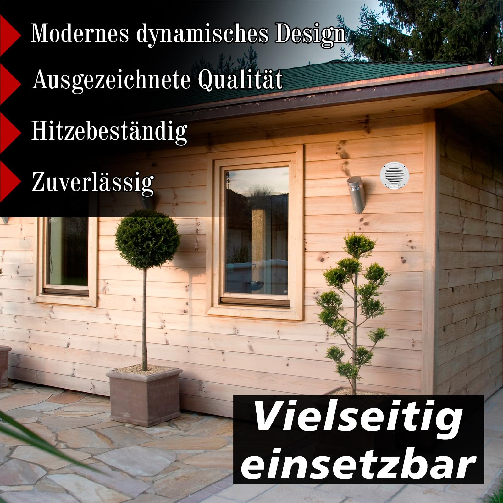 PRIOstahl Lüftungsgitter Ø 100 mm Rund Edelstahl V4A Kiemenblech 1 St