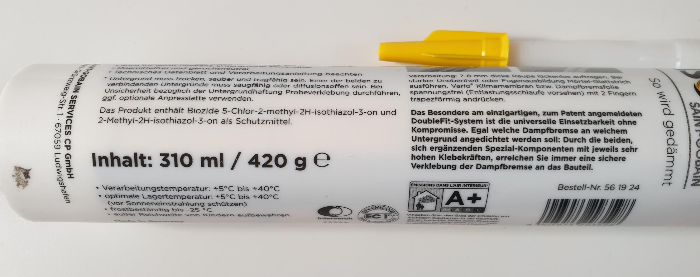 Isover Vario DoubleFit Klebe-Dichtmasse 310ml universell