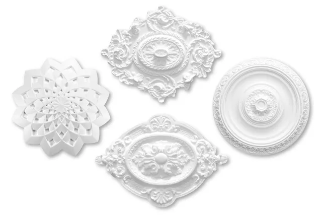 Hexim R-25 Stuckrosette 70x57cm Deckenrosette weiß EPS