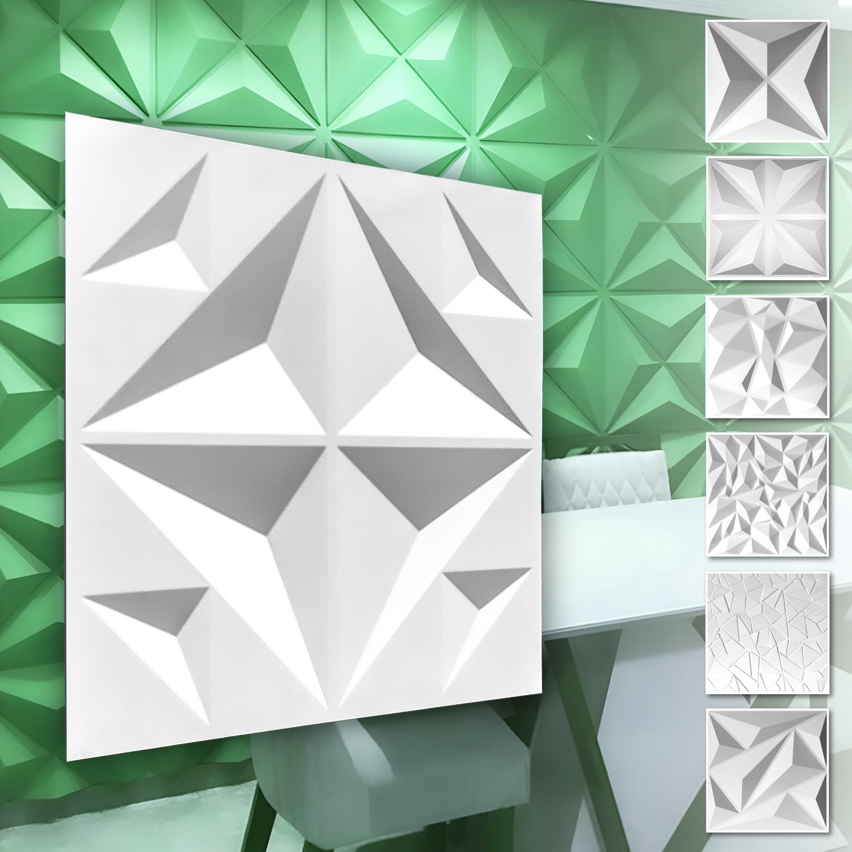 Hexim Wandpaneele HD094 Diamond Weiß 5 qm