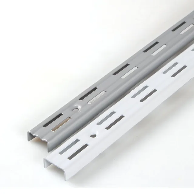 PRIOstahl Wandschiene Regalsystem 2-reihig 1500mm weiß 2 Stück