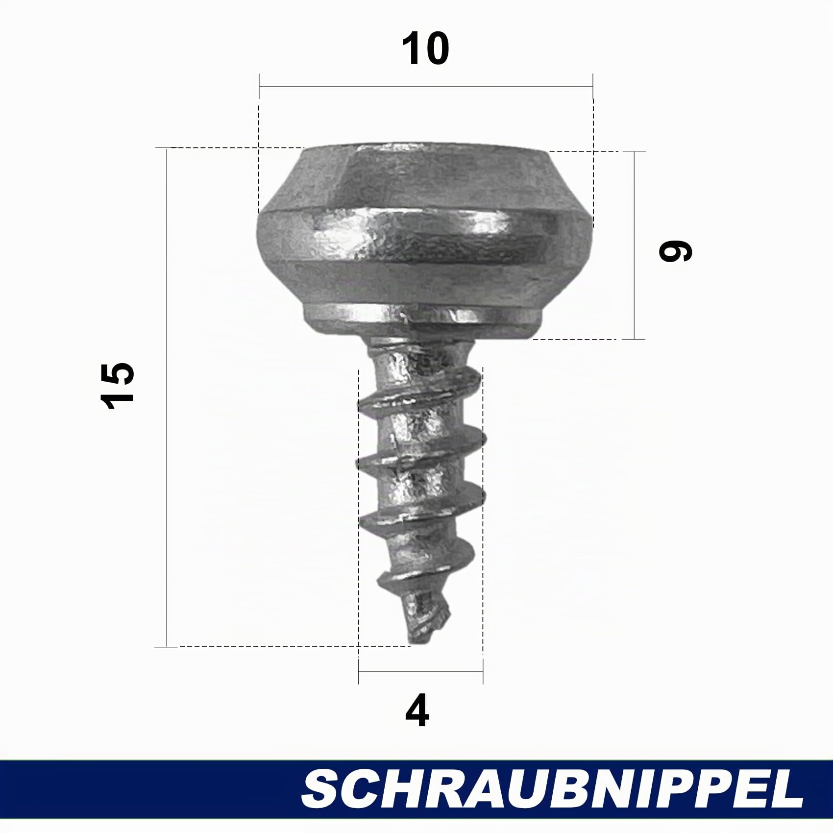 Hexim Bauen Nippelschraube 15x4 Stahl 10 Stück verzinkt
