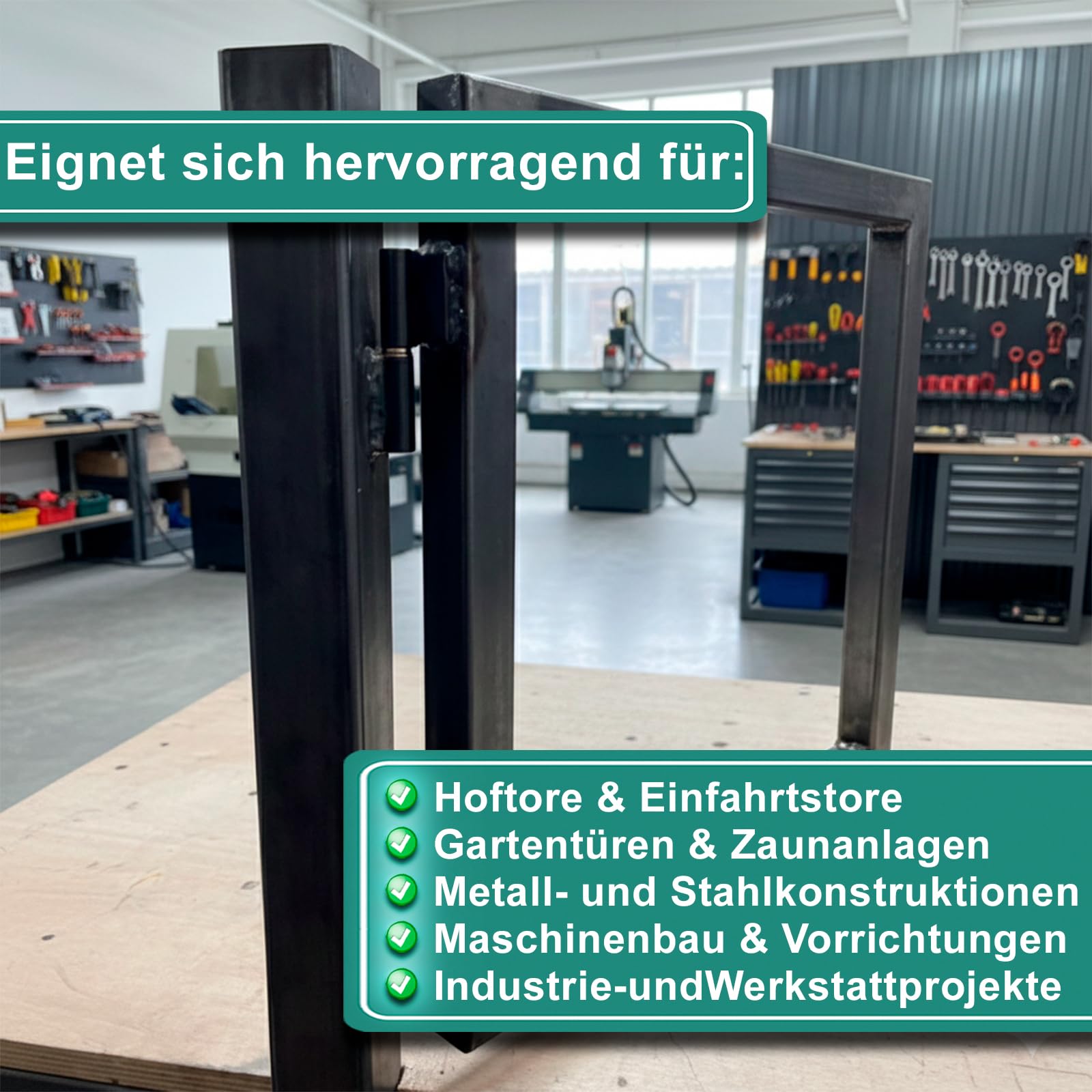 PRIOstahl Anschweißscharnier 6x60mm V2A 4 Stück Schwerlast