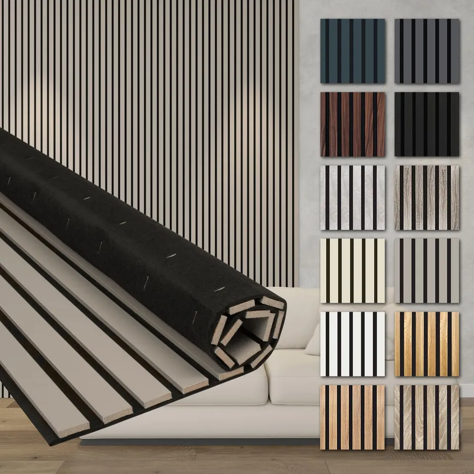 Hexim Akustikpaneele Comfort 278x60 Wandpaneele Sandgrey 2er