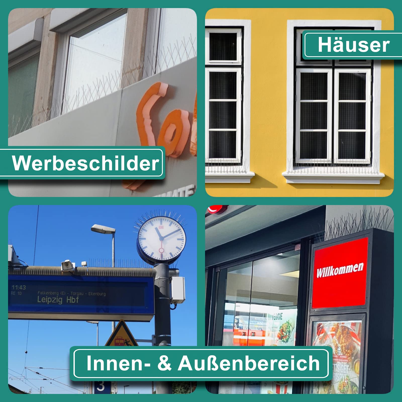 PRIOstahl Taubenspikes Edelstahl 4-reihig 3 m