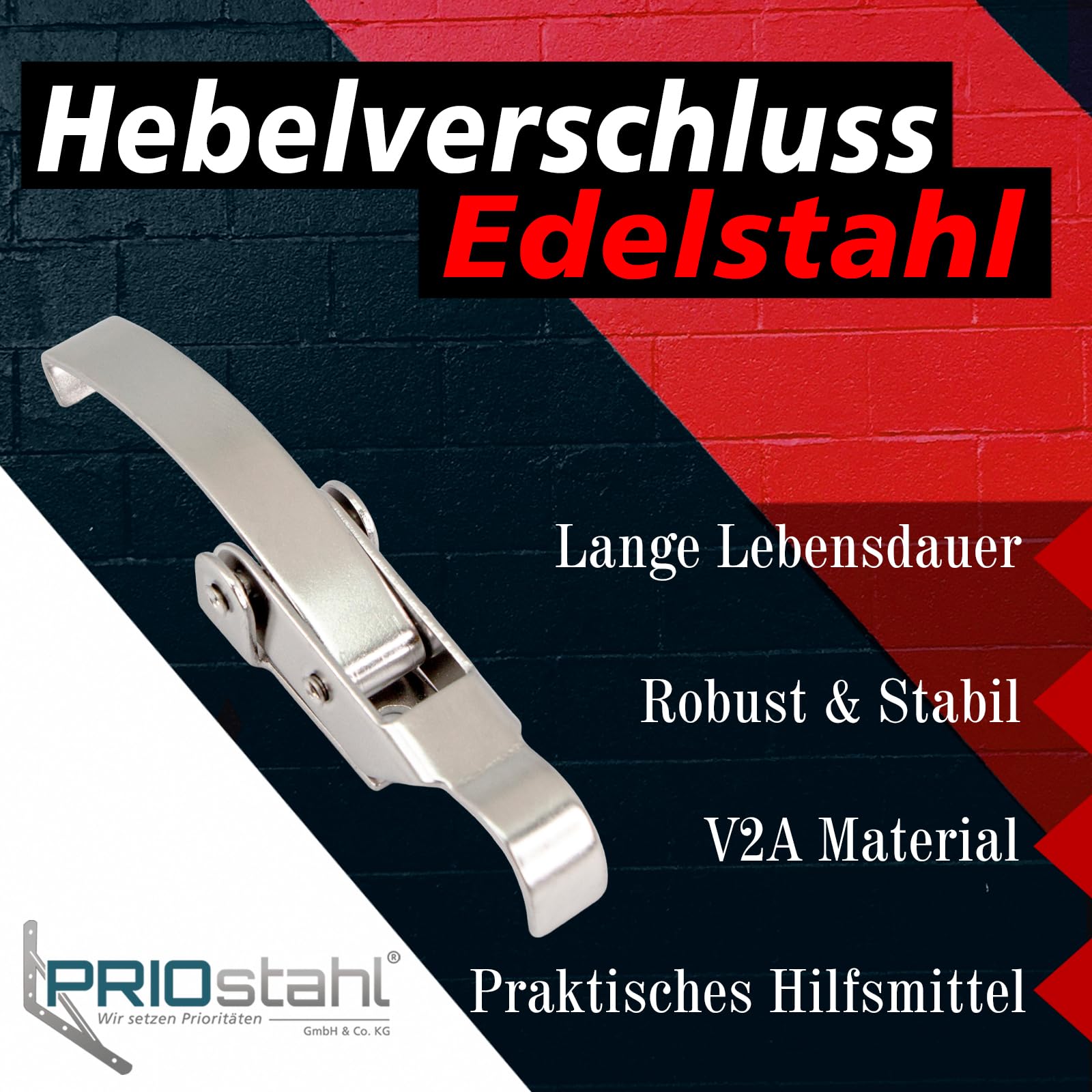 PRIOstahl Spannverschluss V2A 90 mm 4 Stück Edelstahl