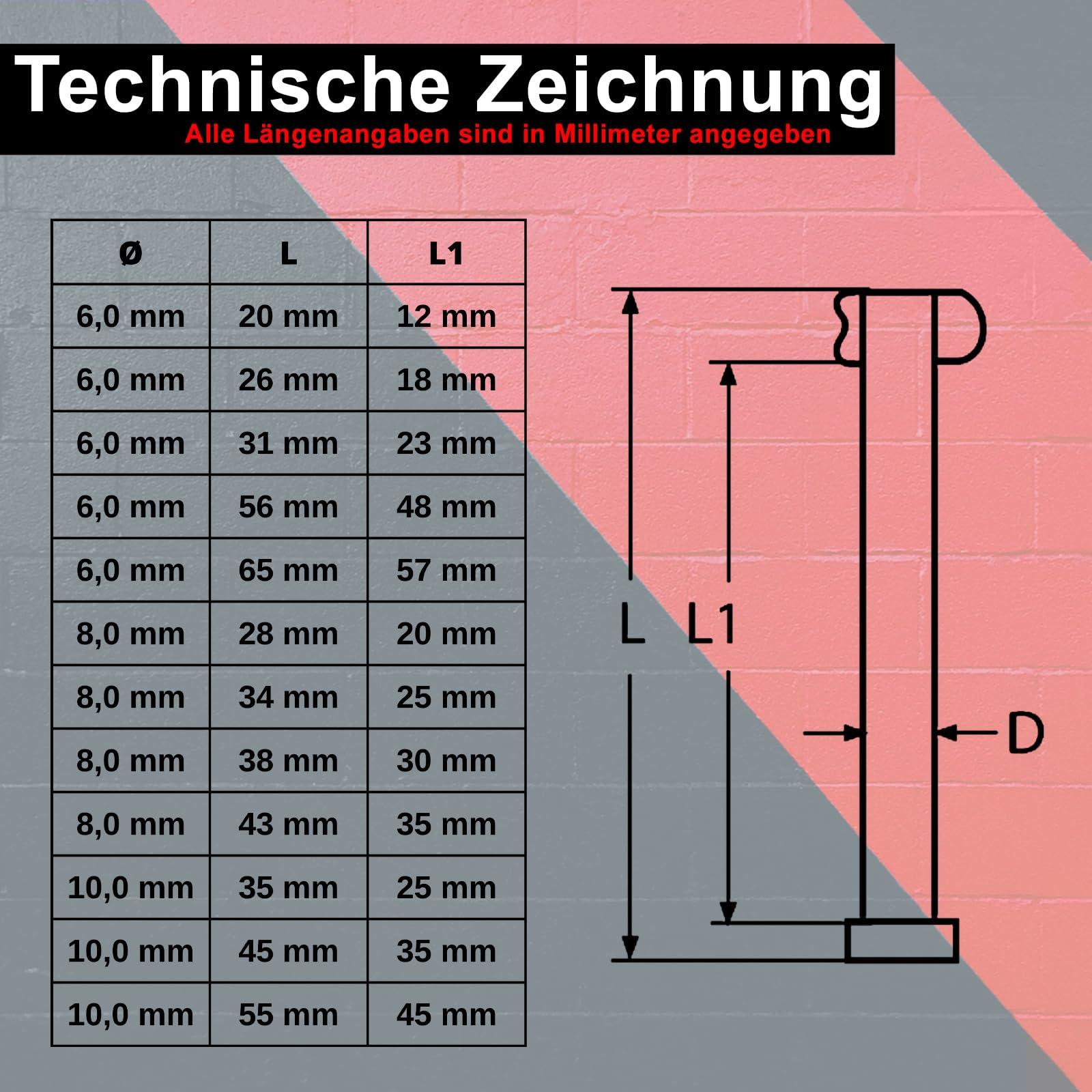 PRIOstahl Klappbolzen Sicherungsbolzen 6x20 mm V2A 2 Stück