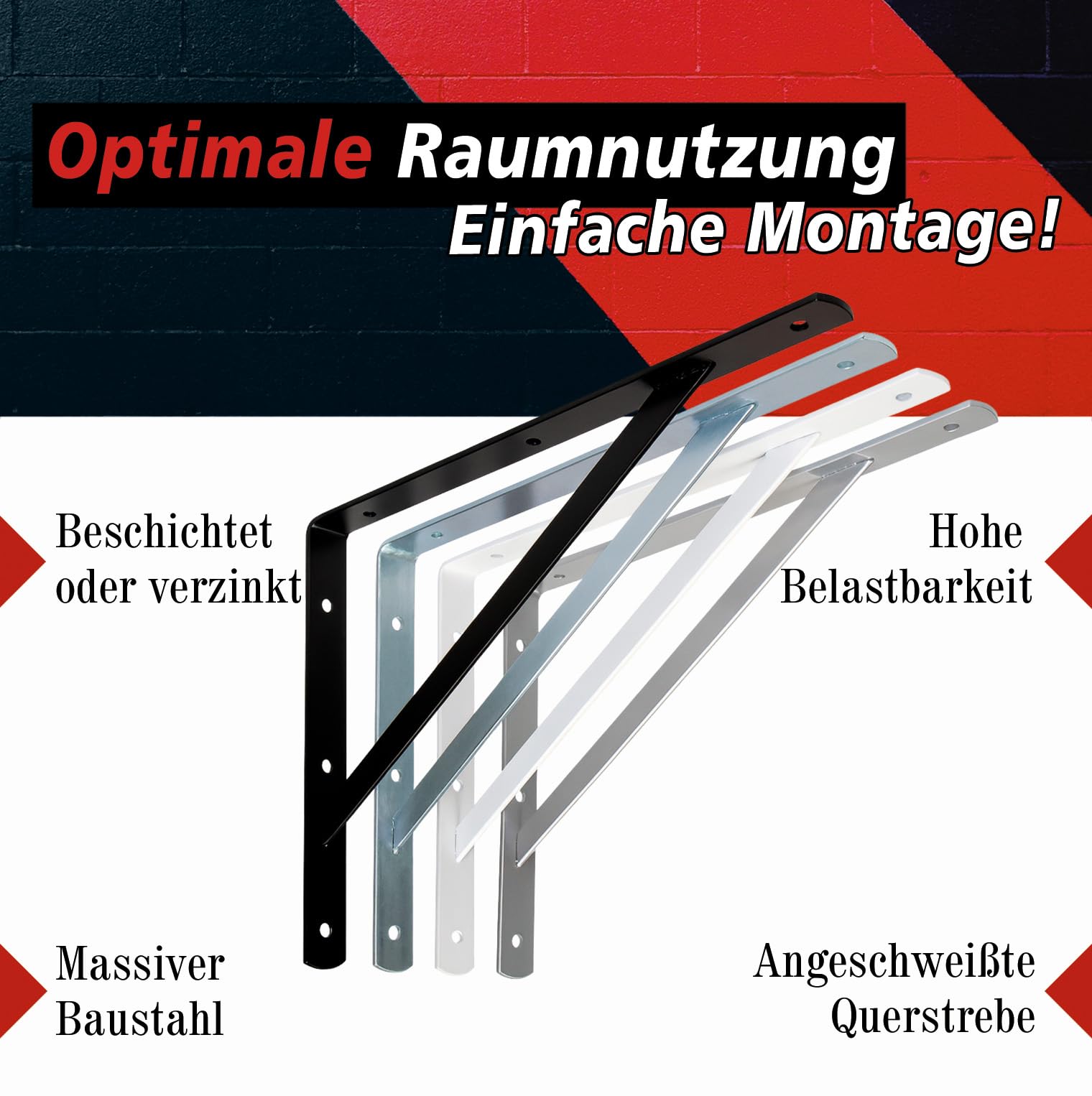 PRIOstahl Schwerlastträger 330x500mm Regalwinkel verzinkt 2 Stück