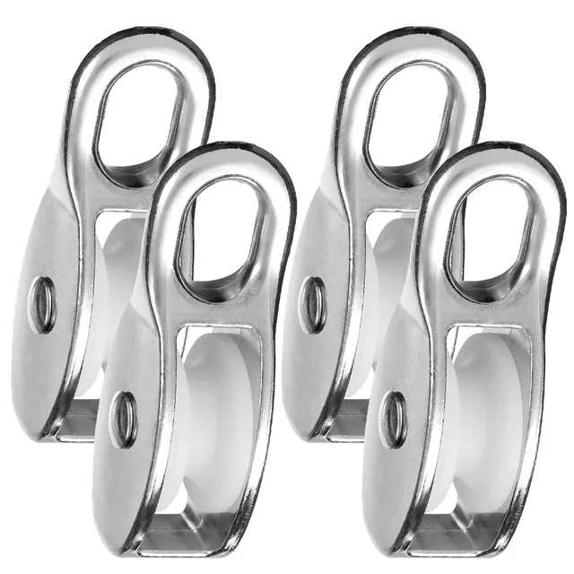 PRIOstahl Seilrolle 15 mm einfach Zink 4 Stück für Seil Ø5 mm