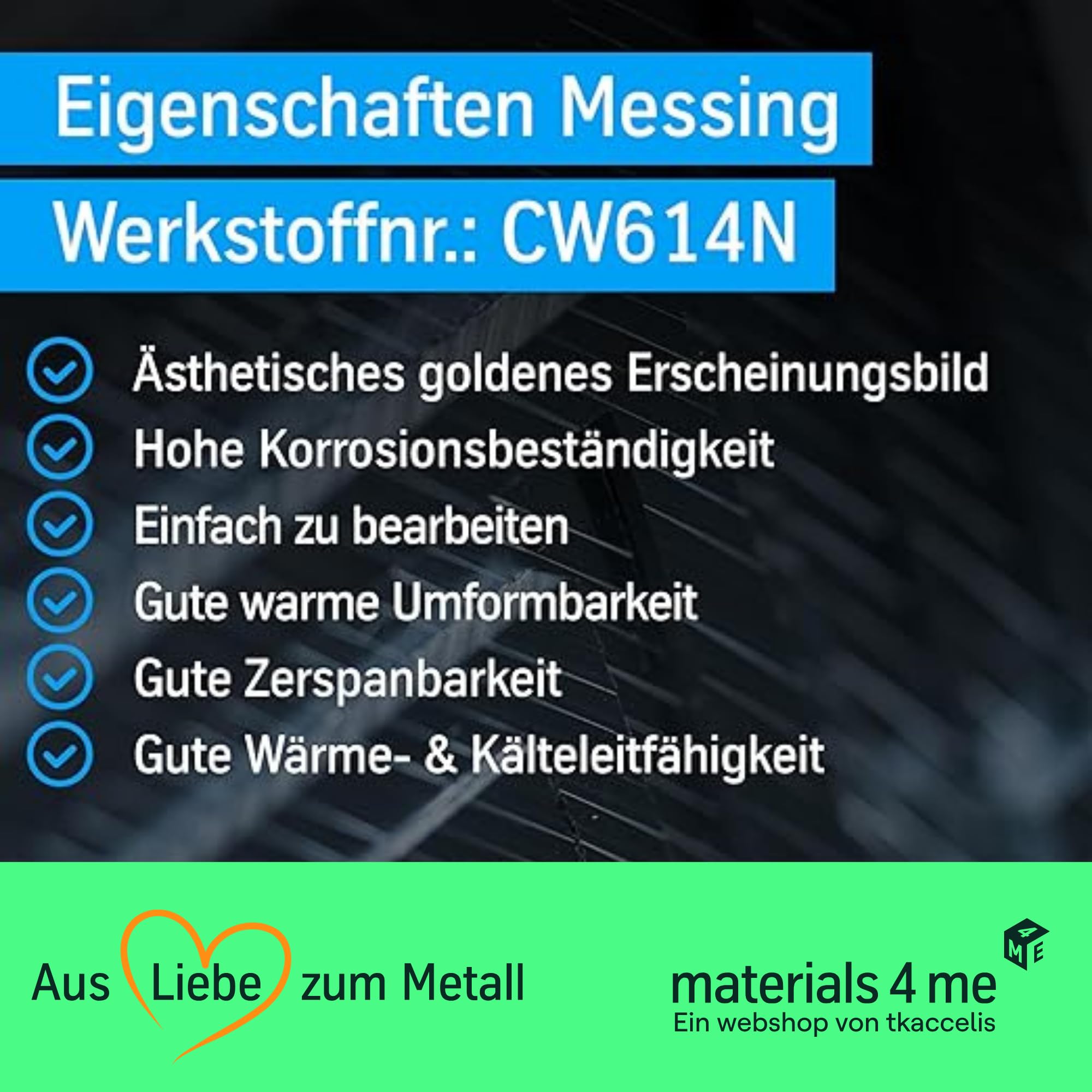 thyssenkrupp Aluminum Winkelprofil Messing 20x20x2 1000mm