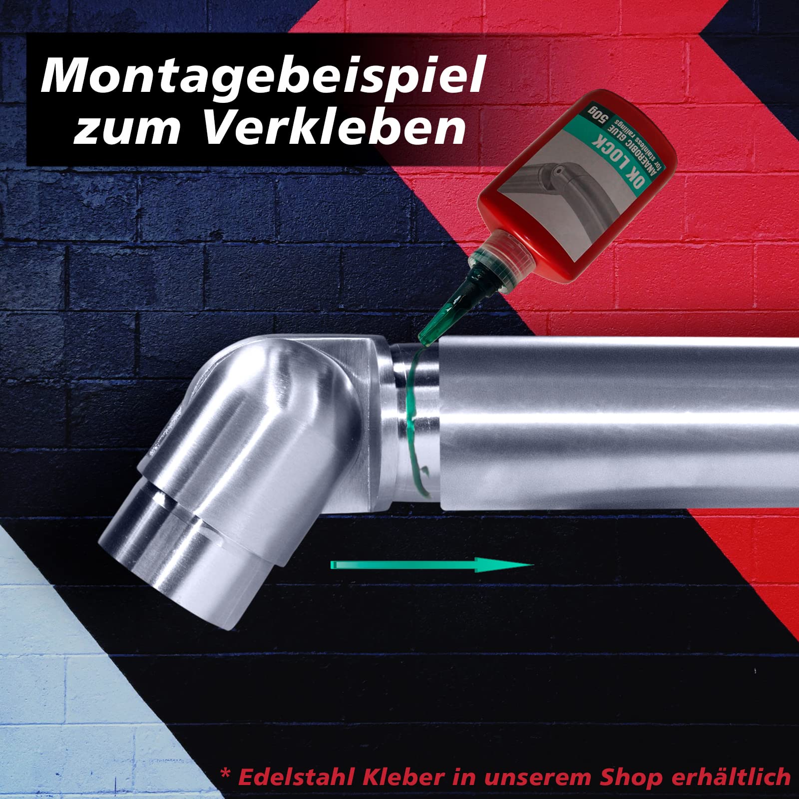 PRIOstahl Gelenkverbinder Rohrverbinder 42,4 mm Edelstahl