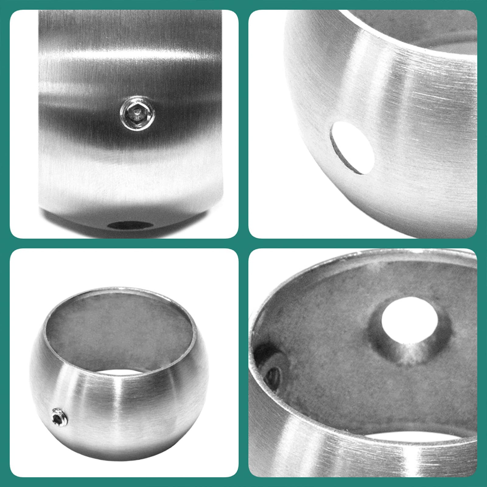 PRIOstahl Geländerbau Kugelring 42,4mm V2A 4 Stück