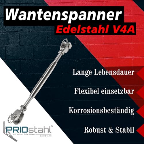 PRIOstahl Geländerbau Wantenspanner M8 Gabel Edelstahl V4A
