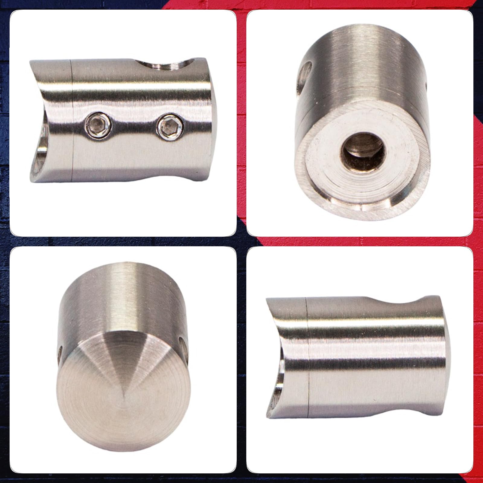 PRIOstahl Querstabhalter 12mm 10 Stück Edelstahl V2A 42,4mm