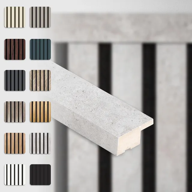 Hexim Akustikpaneele Abschlussleiste Chicago Concrete 137,5cm MDF