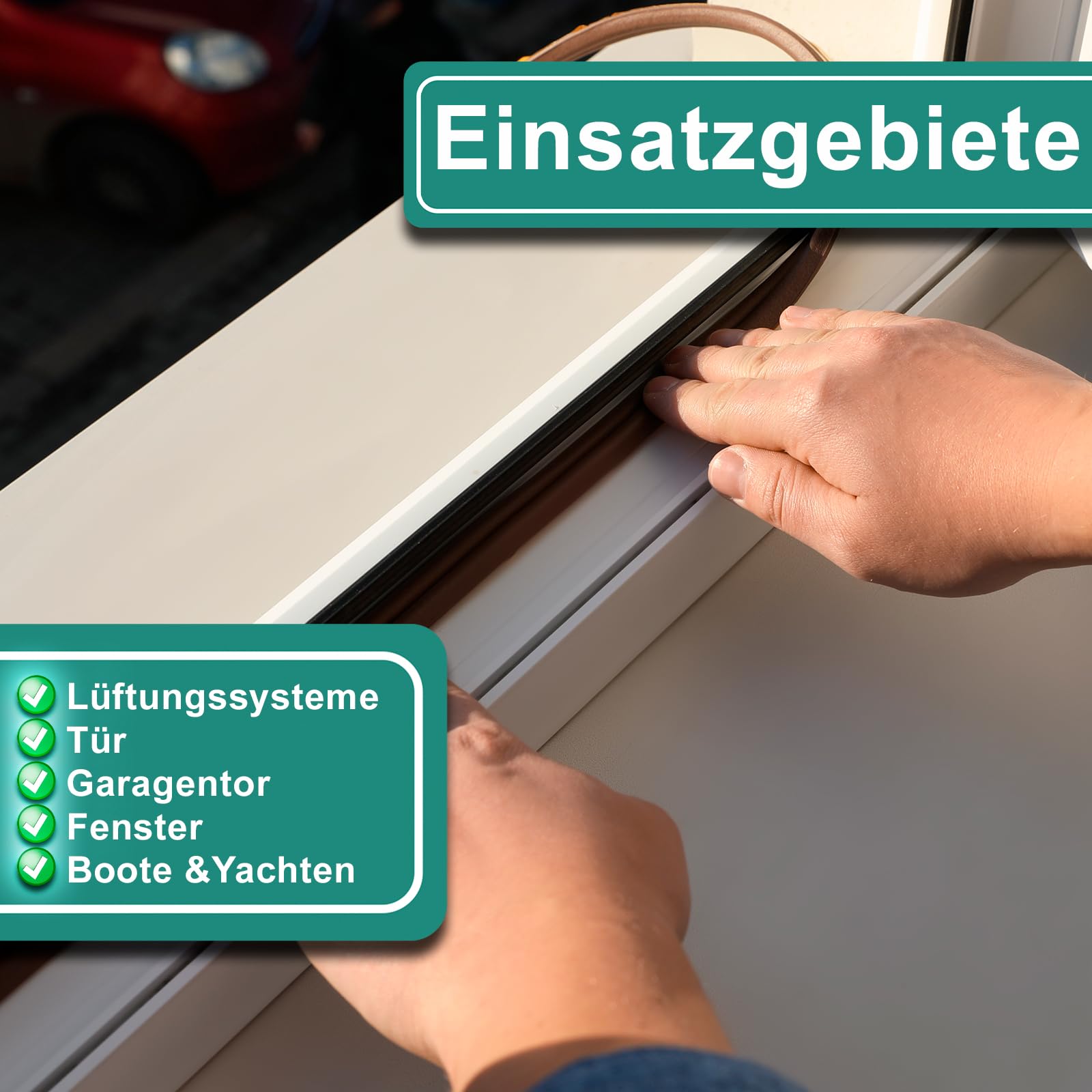 PRIOstahl Fensterdichtung selbstklebend P-Profil braun 50 m