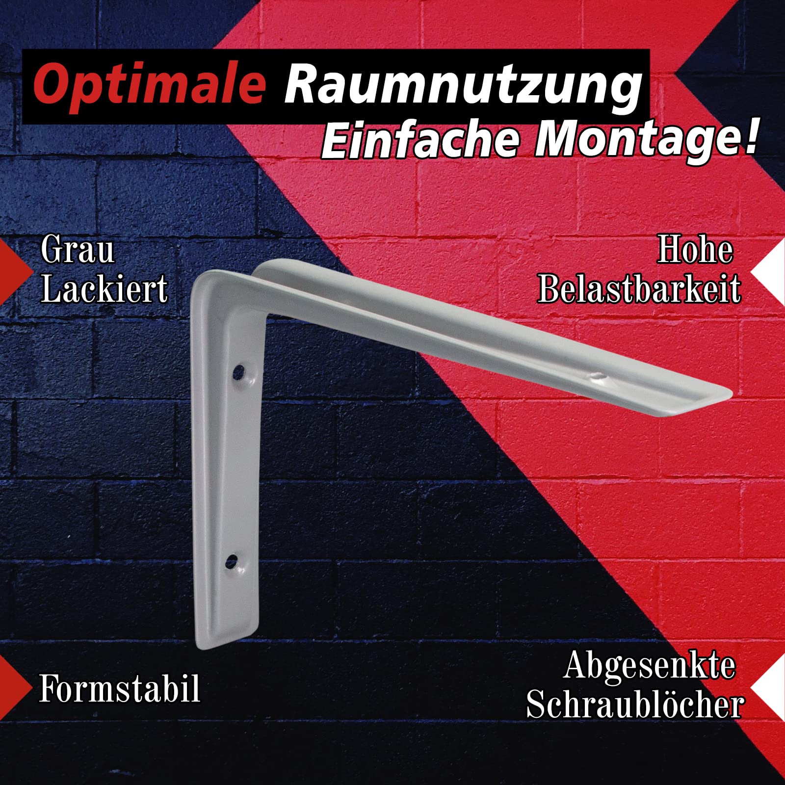 PRIOstahl Heimwerker Regalträger 155x220 Grau 2 Stück Stahl