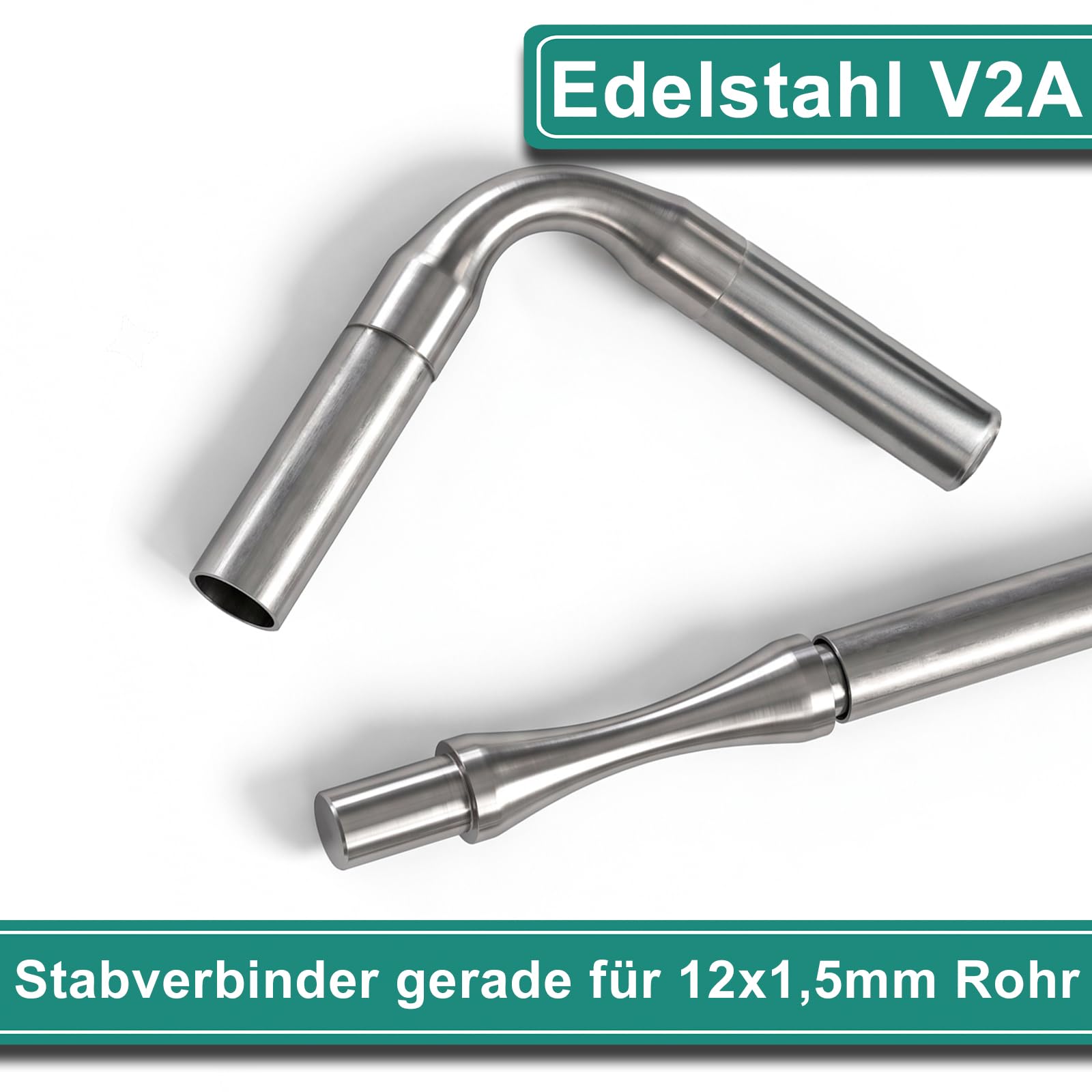 PRIOstahl Rundstabverbinder 12 x 1,5 mm Edelstahl V2A 1 Stück