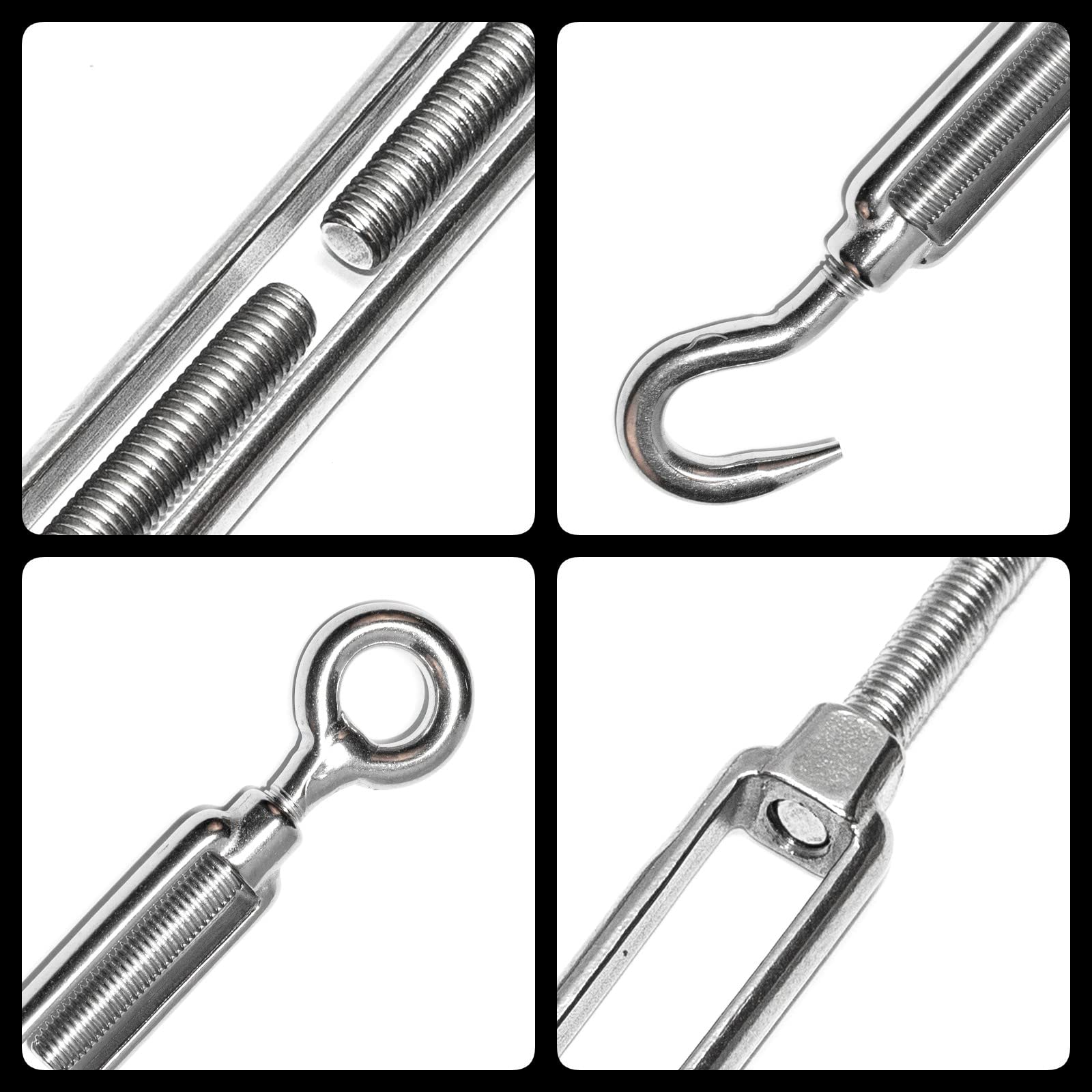 PRIOstahl Spannschloss M10 Öse/Haken Edelstahl V4A Seilspanner