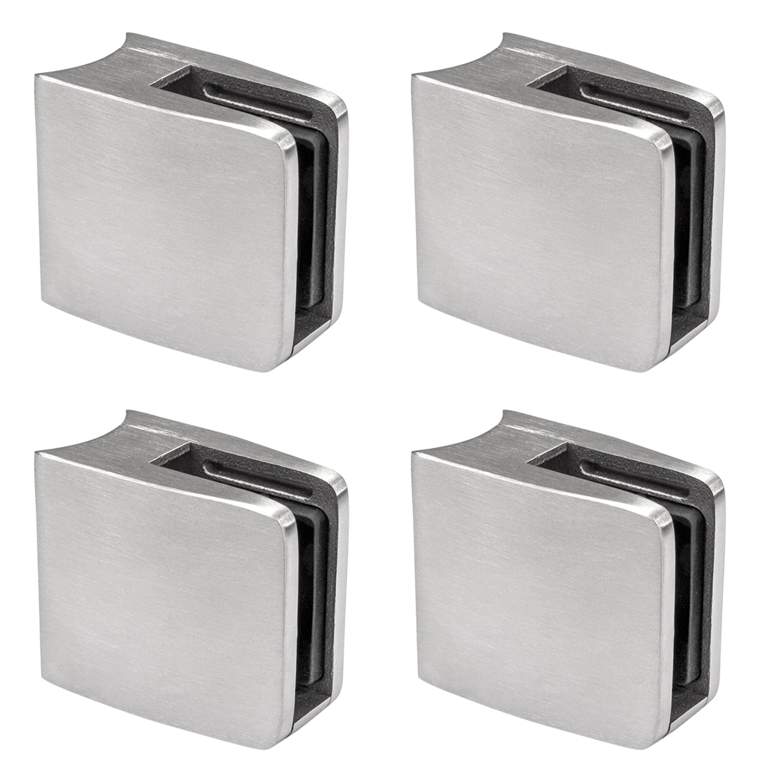 PRIOstahl Glashalter 52x52x32 mm V2A 12,76 mm flach 4 Stk