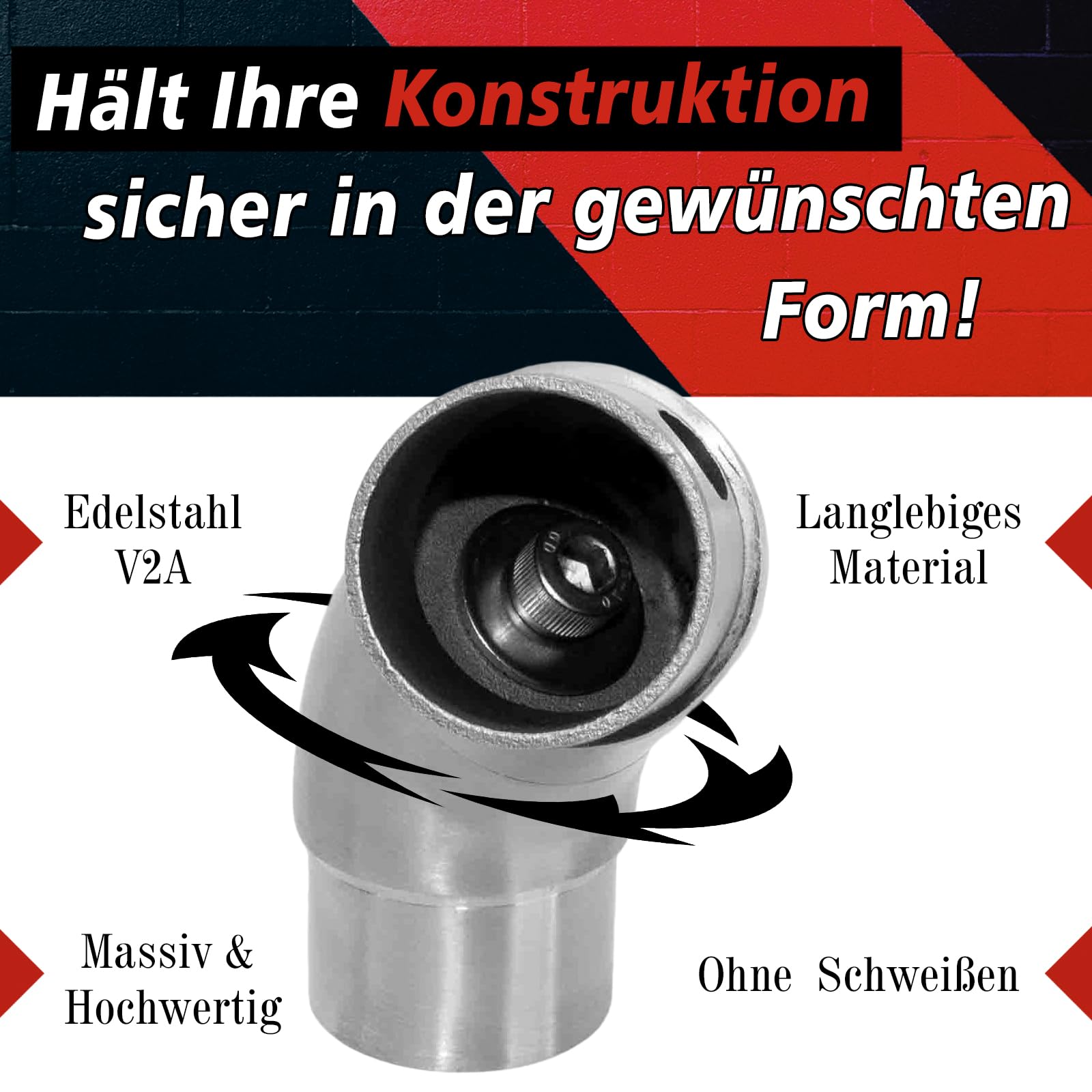 PRIOstahl Geländerbau Rohrbogen Ø 42,4 mm Edelstahl V2A 1 Stück