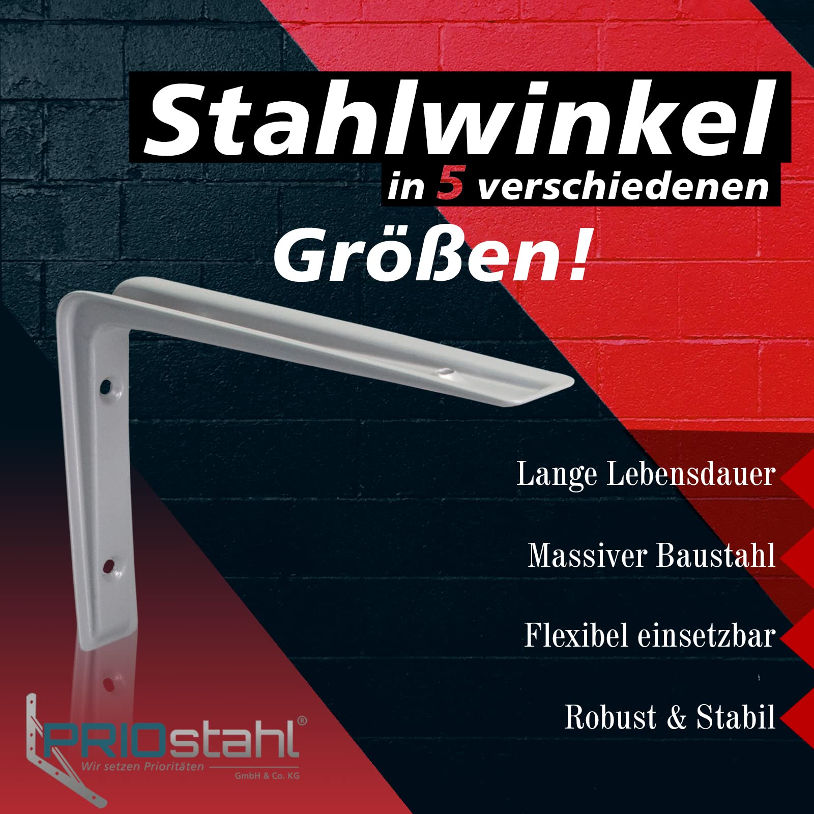 PRIOstahl Heimwerker Regalträger 155x220 Grau 2 Stück Stahl