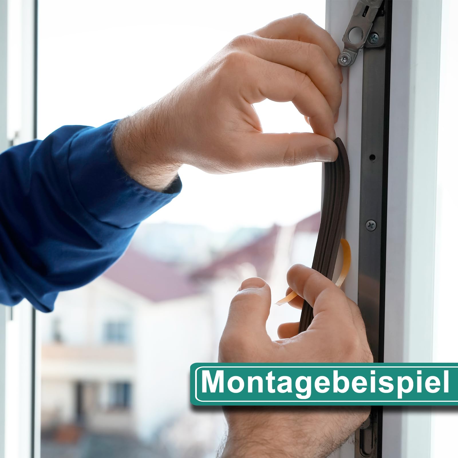 PRIOstahl Fensterdichtung E-Profil 50m braun selbstklebend