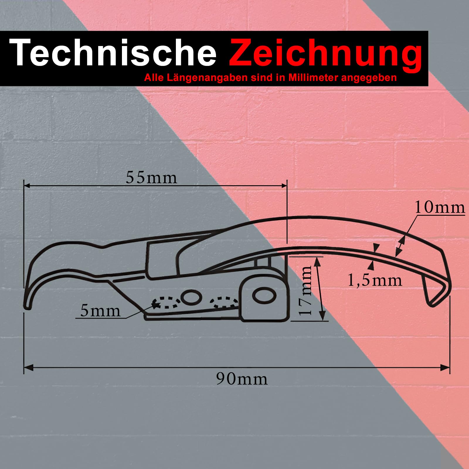 PRIOstahl Spannverschluss V2A 90 mm 4 Stück Edelstahl