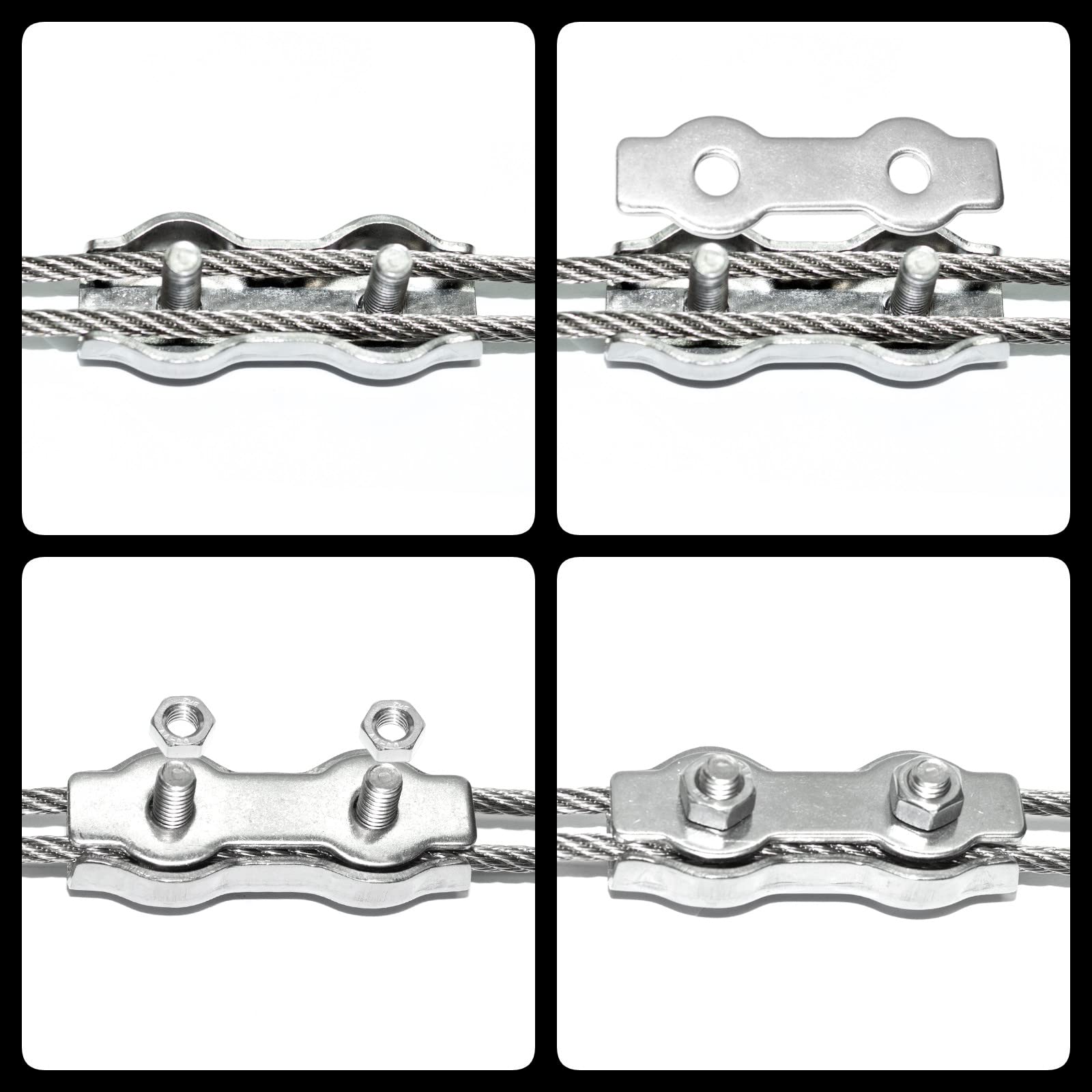 PRIOstahl Duplexklemmen 3 mm 10 Stück Edelstahl V4A