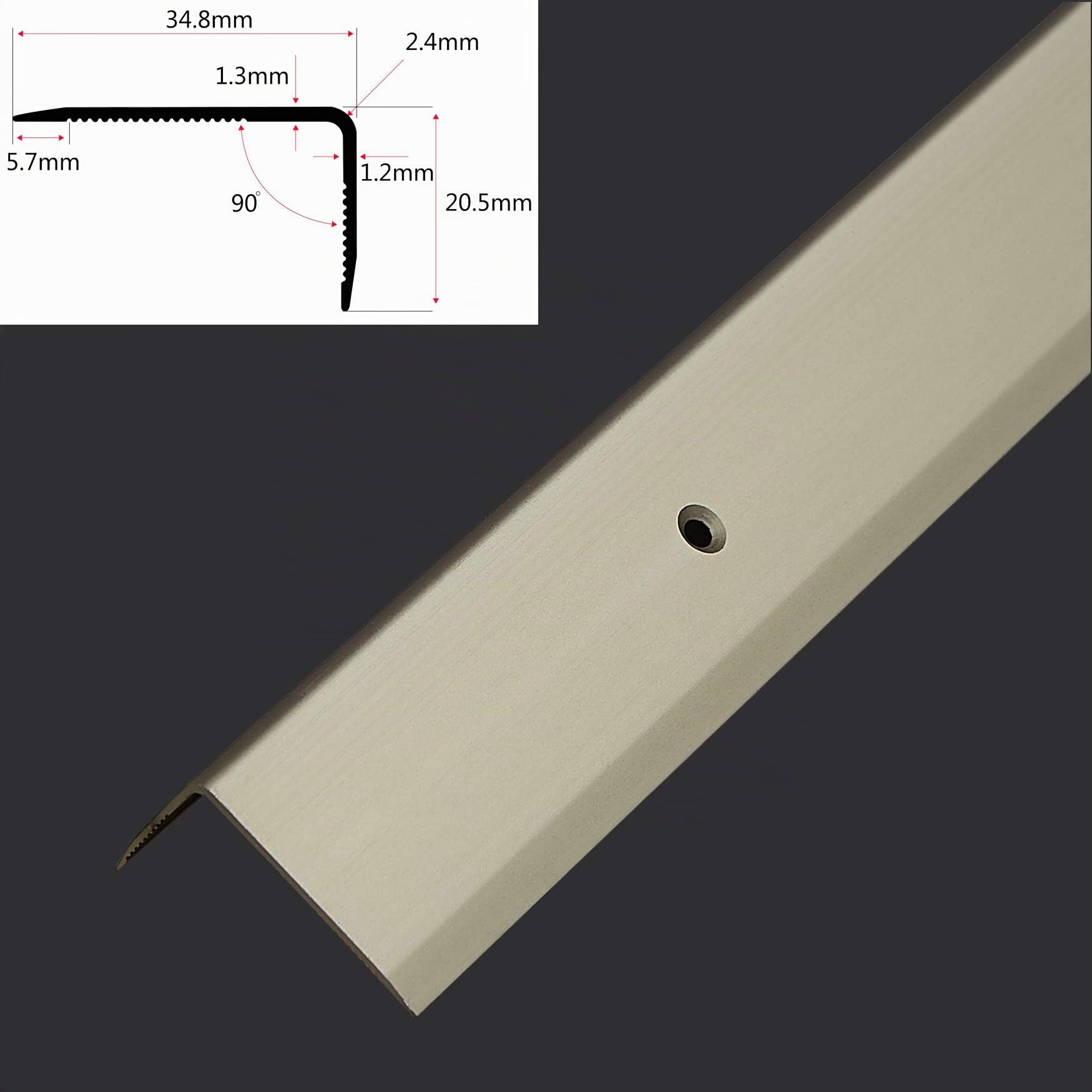 PRIOstahl Treppenkantenprofil Alu 20x35mm 1000mm Champagner