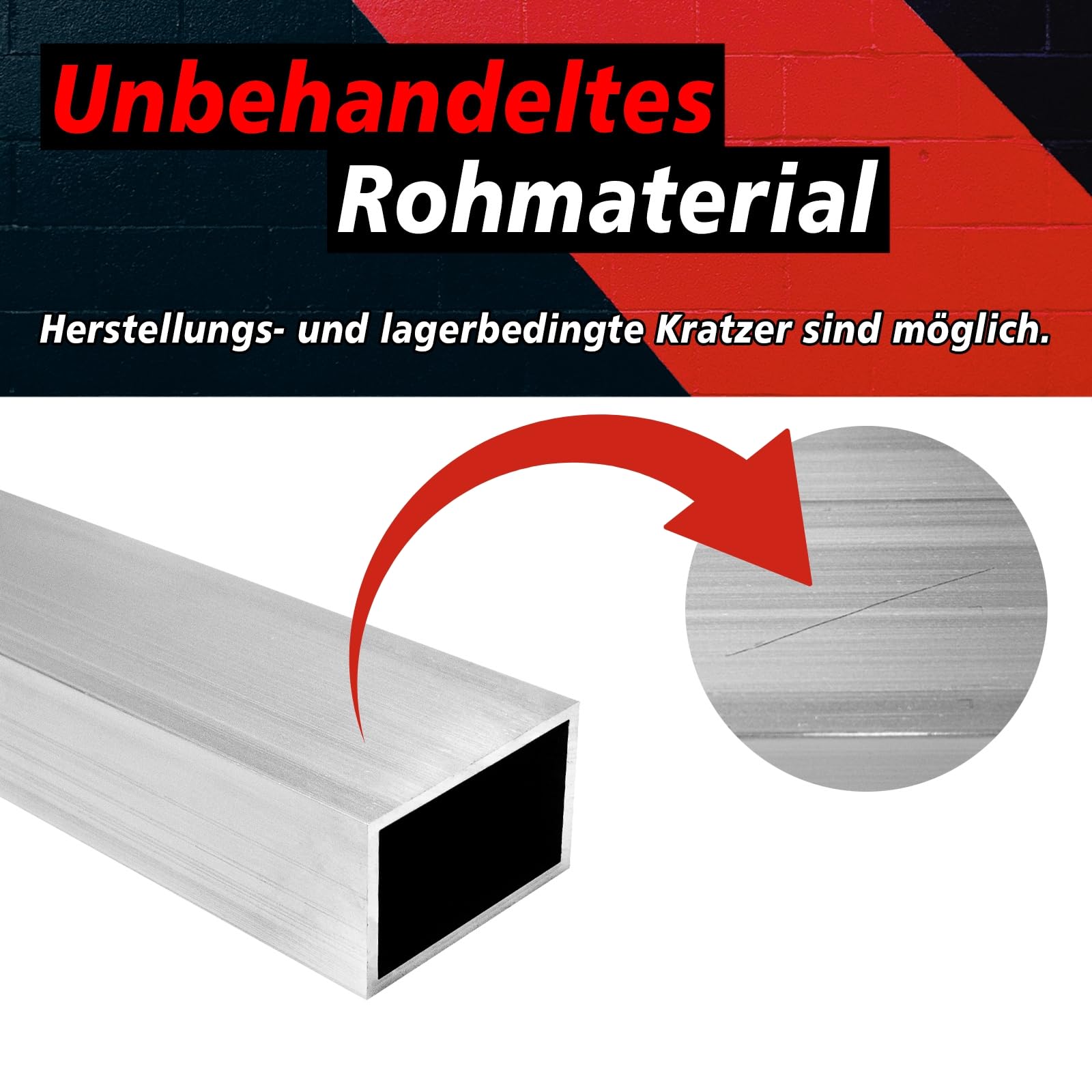 PRIOstahl Rechteckrohr Alurohr 20x10x2 mm 1000 mm