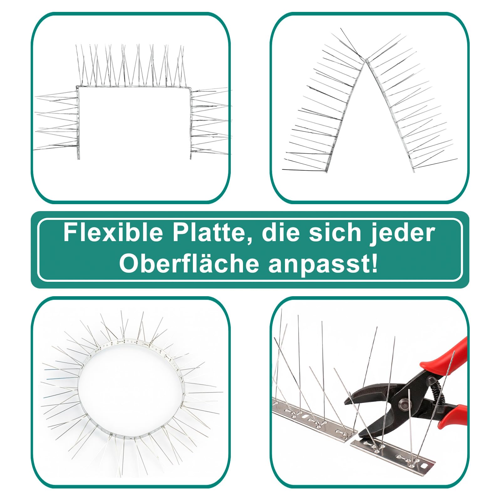 PRIOstahl Taubenabwehr 5-reihig 1m Edelstahl V2A Spikes