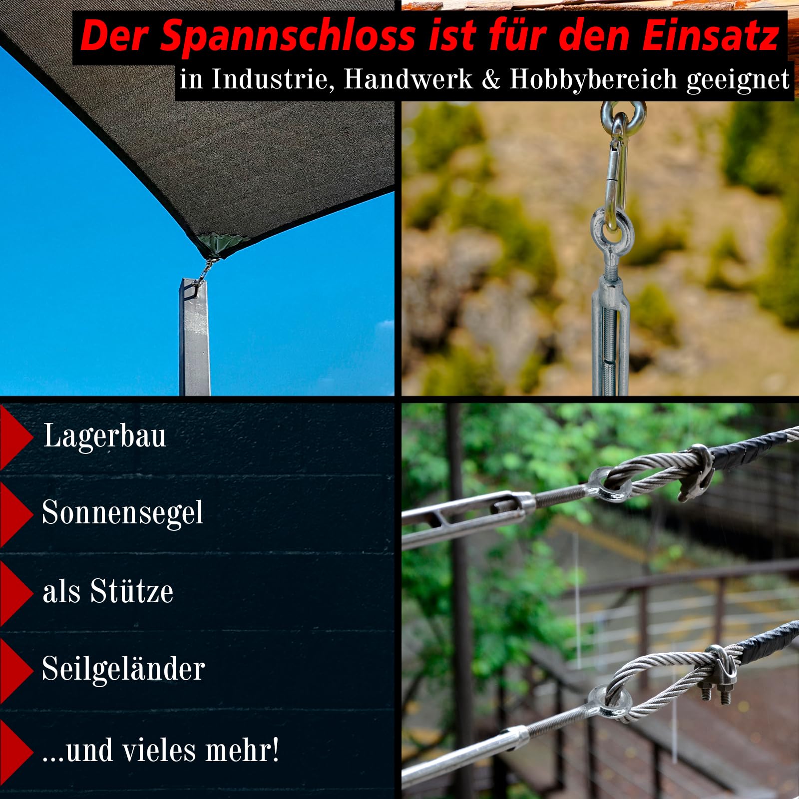 PRIOstahl Geländerbau Spannschloss M16 Öse-Öse Seilspanner verzinkt 1 St