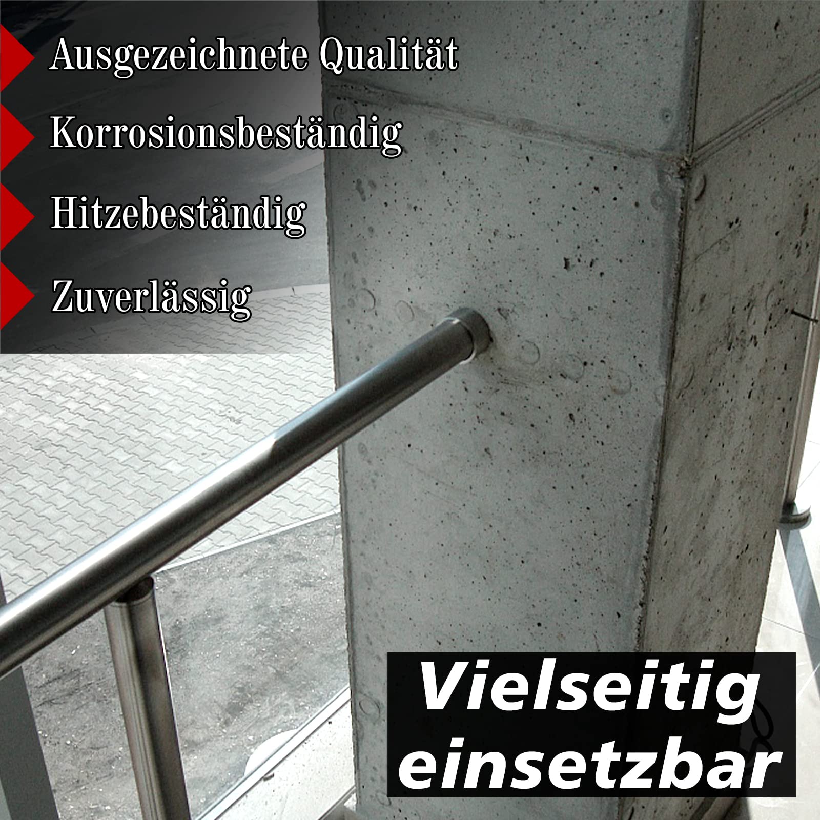PRIOstahl Wandflansch 42,4 mm Edelstahl V2A 4 St. Handlaufhalter