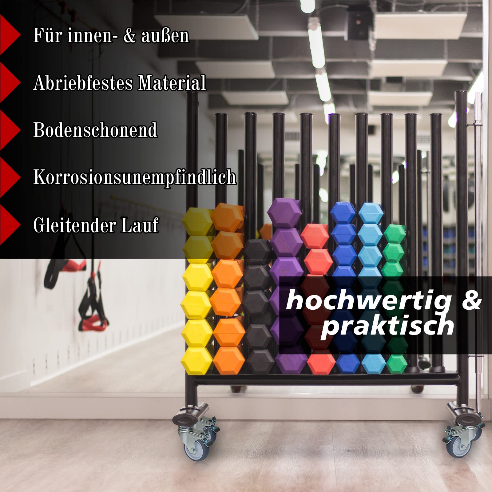 PRIOstahl Transportrollen 100mm Lenkrollen-Set 4er TPE mit Bremse